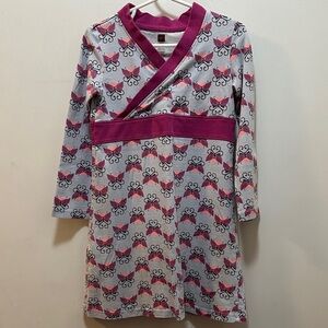 Tea Collection Butterfly Print Dress with Purple Trim Size 5